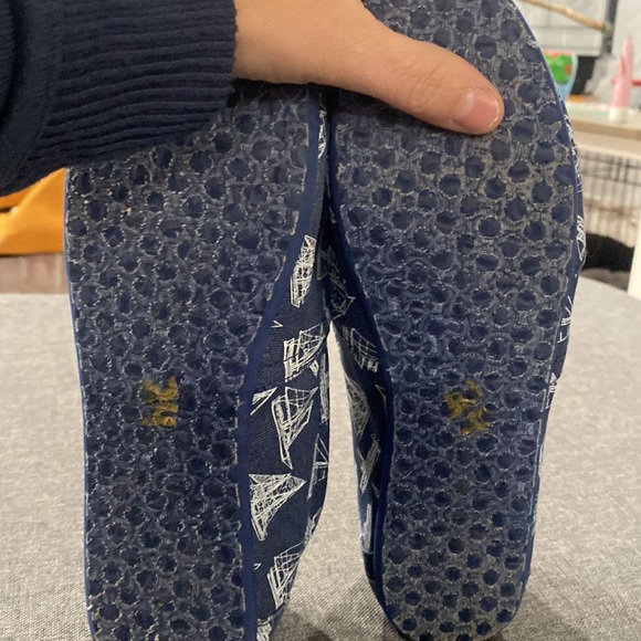 Womens TOMS LOAFERS NAUTICAL SAILING PRINT Sz 8p blue white - Picture 5 of 5